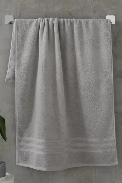 Image of Catherine Lansfield 'Zero Twist' Cotton Bath Sheet Pair Silver