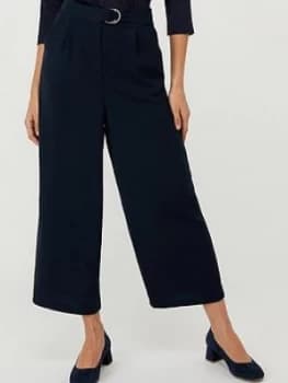 Image of Monsoon Mindy D-Ring Cropped Trouser - Navy