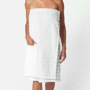 Image of White Cotton Ribbed Body Wrap
