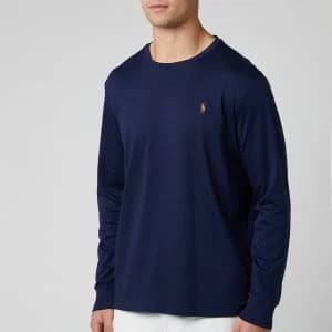 Image of Polo Ralph Lauren Mens Custom Slim Fit Long Sleeve T-Shirt - French Navy - S