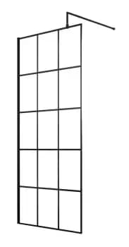 Image of Hudson Reed 800mm Framed Wetroom Screen - Matt Black