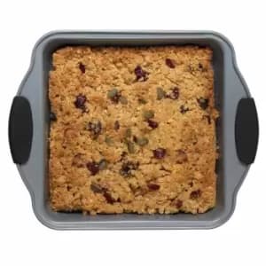 Image of Russell Hobbs Pearlised Non-Stick Carbon Steel Square Pan 27cm - Matte Grey