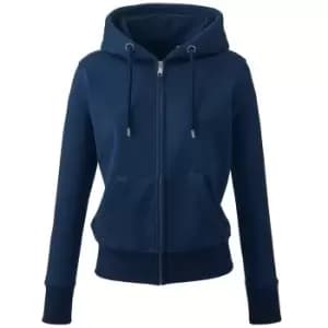 Image of Anthem Womens/Ladies Organic Full Zip Hoodie (L) (Navy)
