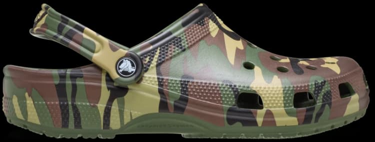 Image of Crocs Unisex Classic Camouflage Clogs Army Green / Multi W9/M8