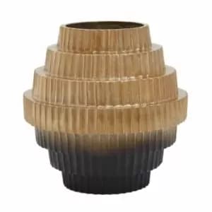 Image of Interiors By Ph Small Aluminium Vase Gold/Black Ombre