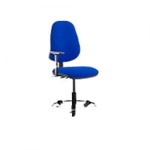Image of Task Office Chair Eclipse II Lever Blue Fabric With Height Adjustable Arms And Hi Rise Draughtsman Kit