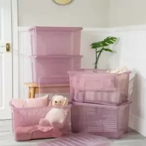 Image of Wham Set 5 Crystal 60 Litre Box & Lid - Pink