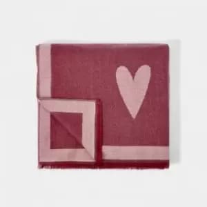 Image of Pink Printed Blanket Scarf Large Heart KLS438