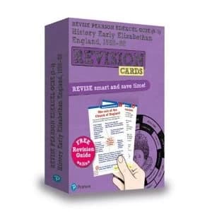 Image of Revise Edexcel GCSE (9-1) History: Early Elizabethan England Revision Cards with free online Revision Guide and Workbook...