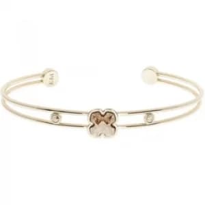 Image of Ladies Karen Millen Gold Plated Art Glass Flower Cuff
