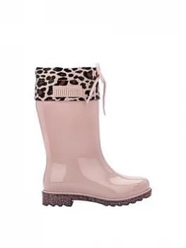 Image of Mini Melissa Mini Rain Boot Print Blush Glitter - Pink, Size 9 Younger