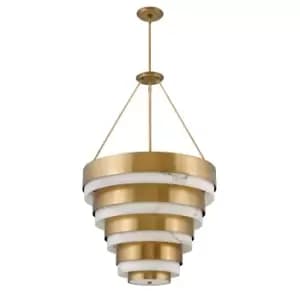 Image of Hinkley Echelon Cylindrical Pendant Ceiling Light Heritage Brass