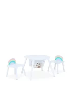 Image of Fantasy Fields by Teamson Kids Rainbow Fishnet Play Table & Chairs Kids Furniture White - Ages 3-7