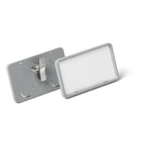 Image of Durable CLIP-CARD NAME BADGE with CLIP 40x75mm Grey Pack of 25