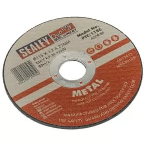 Image of Genuine SEALEY PTC/115C Cutting Disc Ø115 x 3mm 22mm Bore