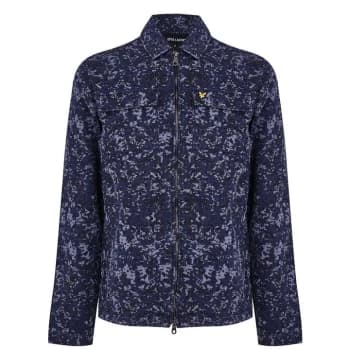 Image of Lyle and Scott Earth Print Overshirt - Blue