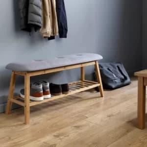 Image of Grey Bamboo Bench Grey and Brown
