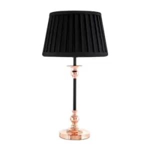 Image of Black and Copper Contrast Stick Style Table Lamp