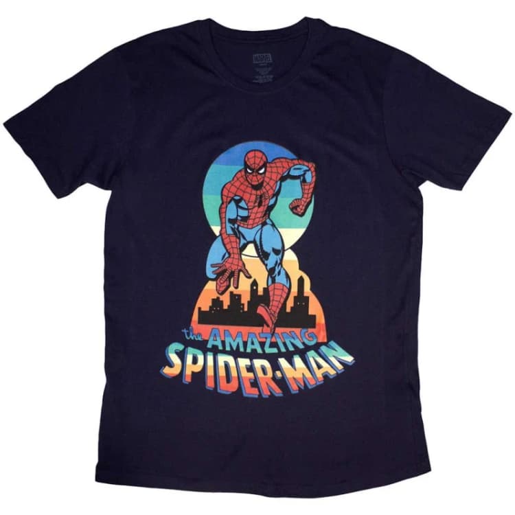 Image of Marvel Spider Man Keyhole Stance T Shirt Navy unisex