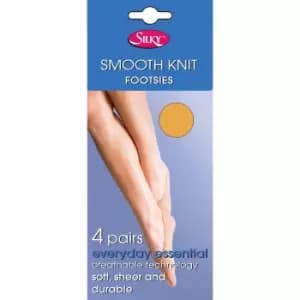Image of Silky Womens/Ladies Smooth Knit Footsie (4 Pairs) (One Size (UK Shoe 3-8)) (Natural)