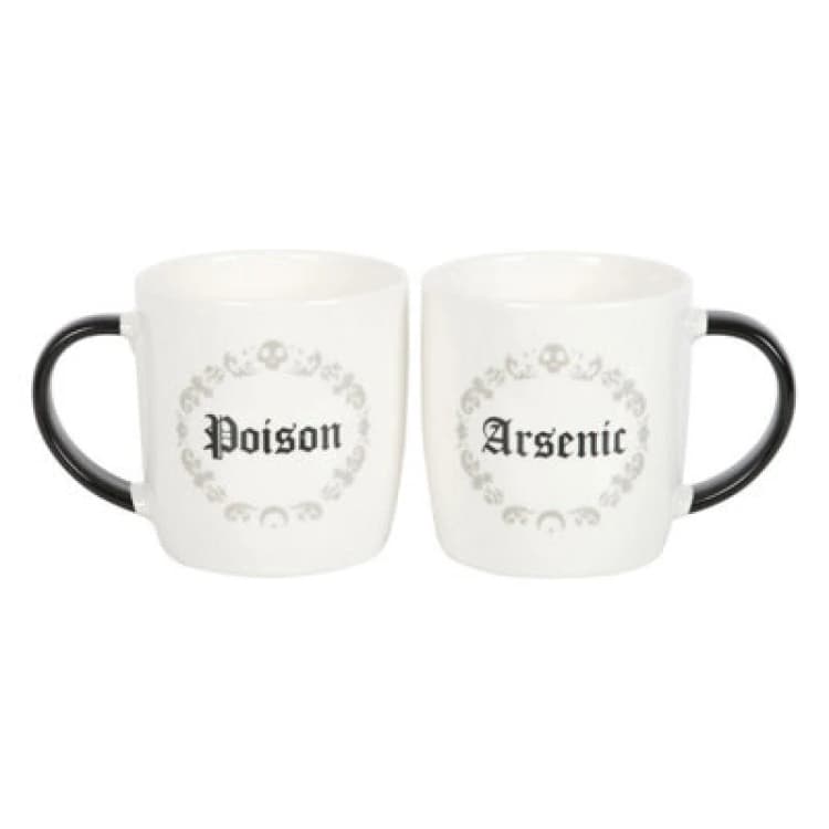 Image of Something Different Something Different Poison And Arsenic Mug Set Pack of 2 in White White One Size Unisex 5063470535873
