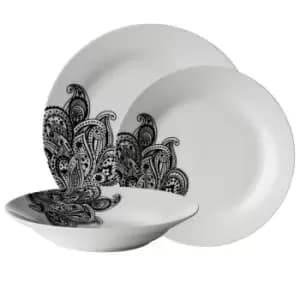 Image of Premier Housewares 12 Piece Avie Prince Dinner Set - Black