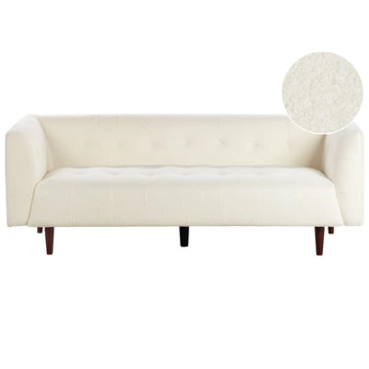 Image of Beliani Sofa 3 Seater Byske Boucle Off-White