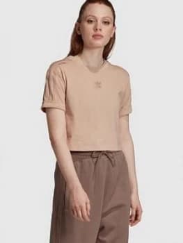 Image of Adidas Originals New Neutral Crop T-Shirt - Nude