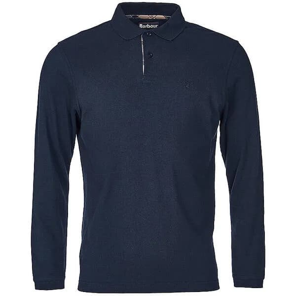 Image of Barbour Cotton-Pique Tartan Polo Shirt - L Blue Tops male MML0705NY91 L