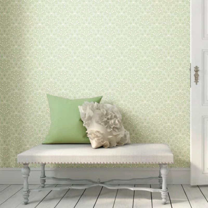 Image of Hoopla Walls Deco Fan Matt Wallpaper Green
