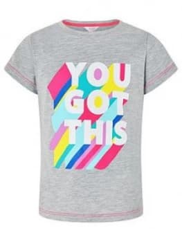 Image of Accessorize Girls You Got This T-Shirt - Grey, Size Age: 7-8 Years, Women