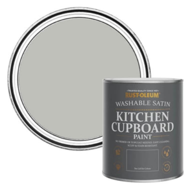 Image of Rust-Oleum Flint Satin Kitchen Cupboard Paint 750Ml