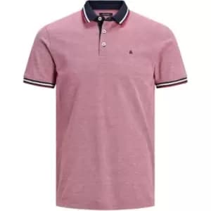 Image of Jack and Jones Tipped Pique Polo - Pink