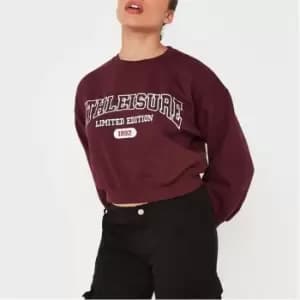 Image of Missguided Petite Graphic Oversized Sweat - Red