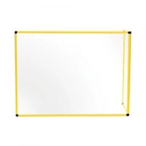 Image of Bi-Office Maya Duo Acrylic Board with Yellow Frame 1200 x 900 mm + 600 x 900 mm Pack of 2