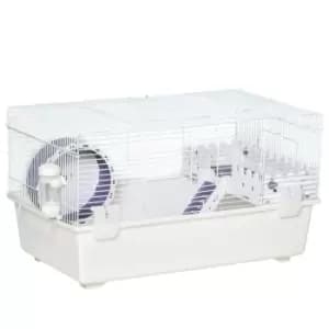 Image of Pawhut 2 Tier Small Pet House With Exercise Wheel, Water Bottle And Ladder