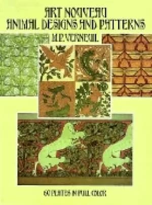 Image of art nouveau animal designs and patterns 60 plates in full color