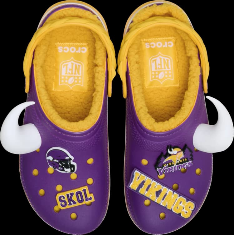 Image of Crocs Unisex NFL Minnesota Vikings Classic Lined Clogs Multi W4/M3