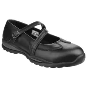 Image of Amblers Womens/Ladies 55 S1P Buckle Safety Shoes (5 UK) (Black)