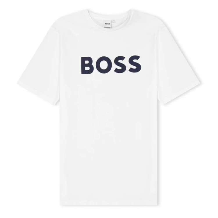 Image of Boss Hugo Boss Boys Large Logo Short Sleeve T-Shirt White White male