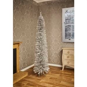Image of Premier Decorations Ltd 6ft5 Pencil Pine - Silver