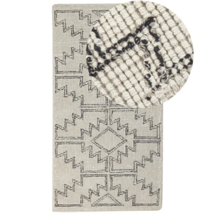 Image of Beliani Rug Urla Beige 80 X 150 Cm Wool