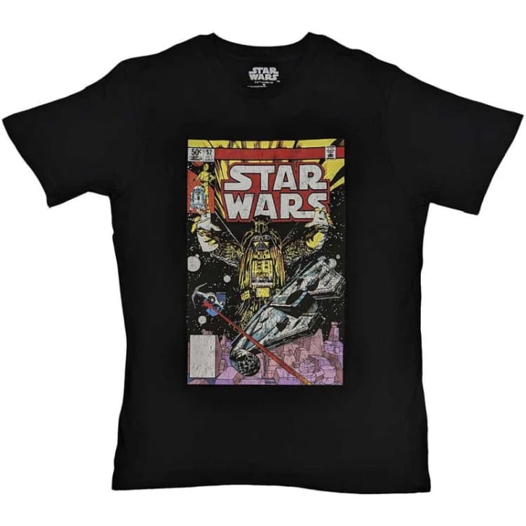 Image of Star Wars Darth Vader Comic T Shirt Black unisex