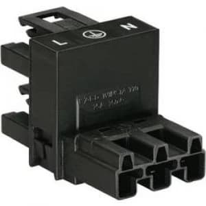 Image of Mains H distributor Mains plug Mains socket Mains socketTotal number of pins 2 PEBlackWAGO