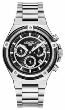 Image of Roamer 221837 41 55 20 Mens Tempomaster Chronograph Steel Bracel Colour - Black