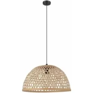 Image of Hanging Ceiling Pendant Light Wicker Shade 1 x 40W E27 Hallway Feature Lamp