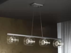 Image of Flash 4 Light Crystal Bar Ceiling Pendant Chrome, G9