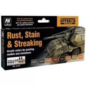 Image of Vallejo 70183 Model tain tint Chocolate, Black-brown, Brown-orange, Brown, Black, Red orange, Wood, Rust 8 pc(s)