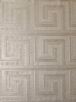 Image of Arthouse Greek Key Foil Wallpaper ; Champagne