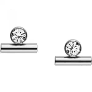Image of Ladies Fossil Silver Plated Glitz Earrings